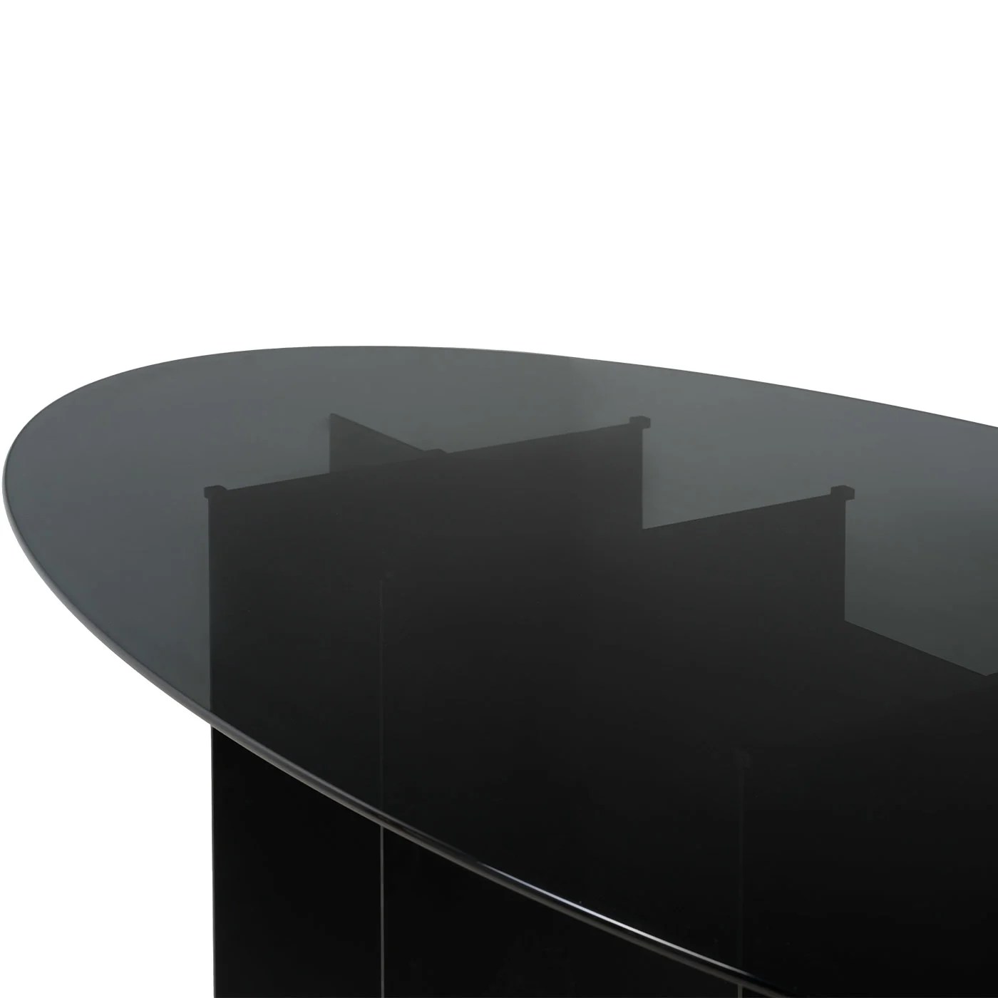 Roy Oval Black Dining Table by Filippo Montaina Chelini Artemest