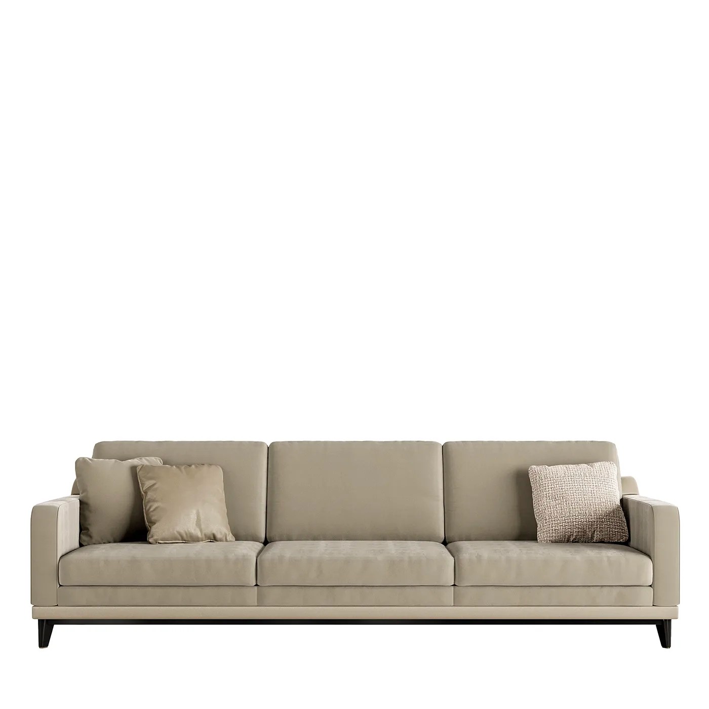 Beige Leather 3Seat Sofa A.R. Arredamenti Artemest