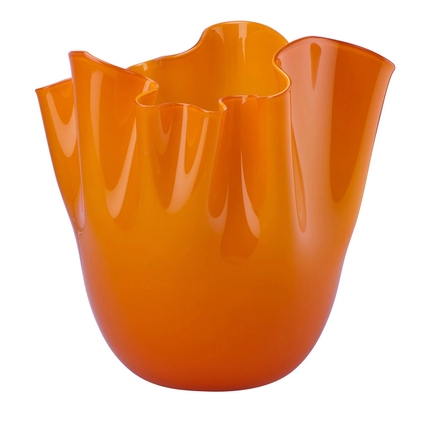 Fazzoletto Orange Vase by Paolo Venini and Fulvio Bianconi Venini