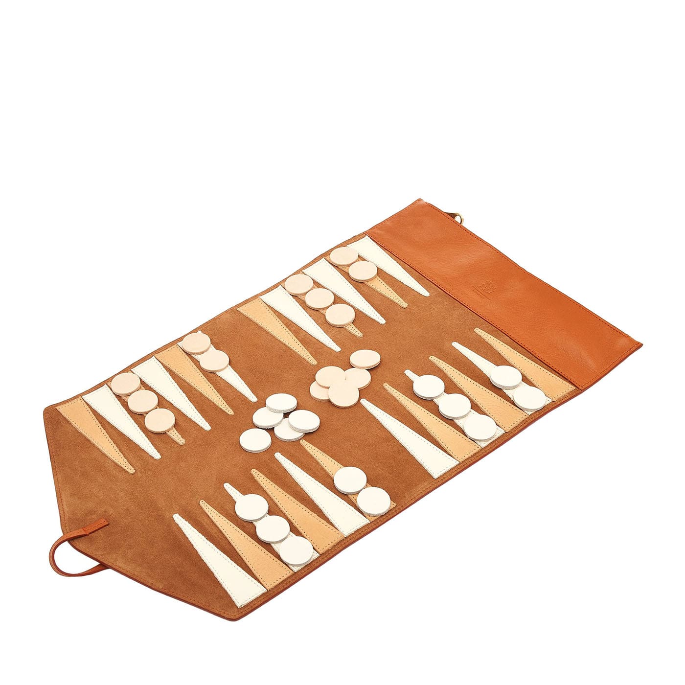 Caramel Leather Travel Backgammon Set Il Bisonte Artemest