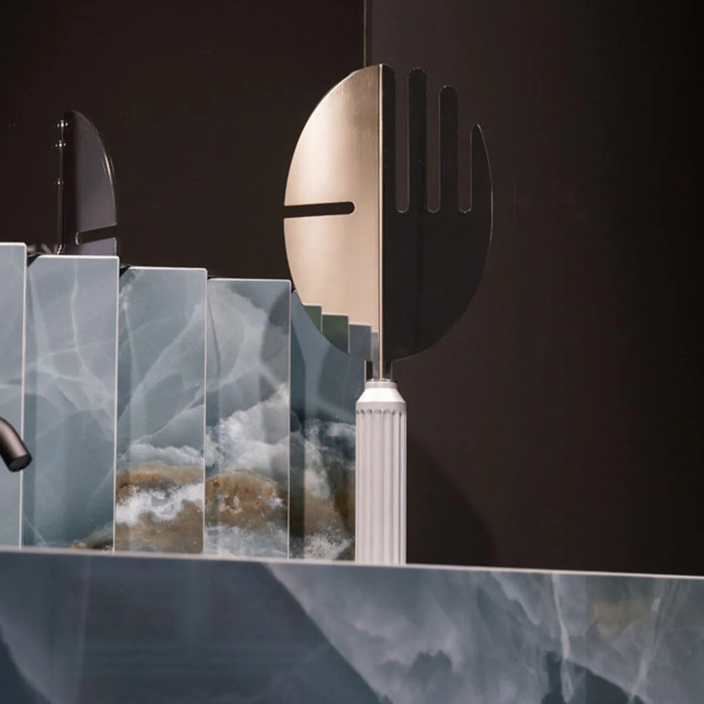Ratio Bathroom Sink with Backsplash by Sapiens Design Pollini Home