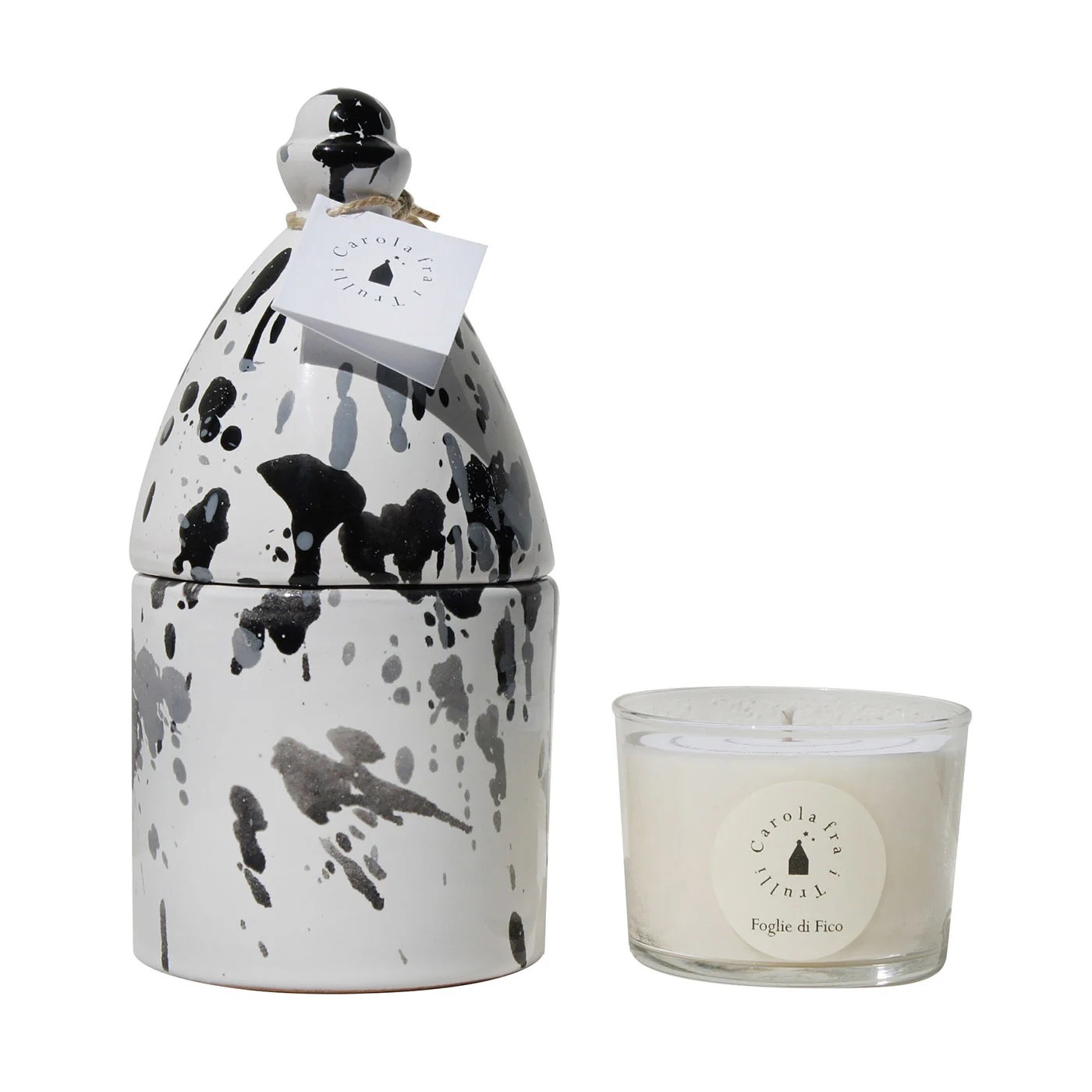 Trullo Black and White Candle Holder Carola fra i Trulli Artemest