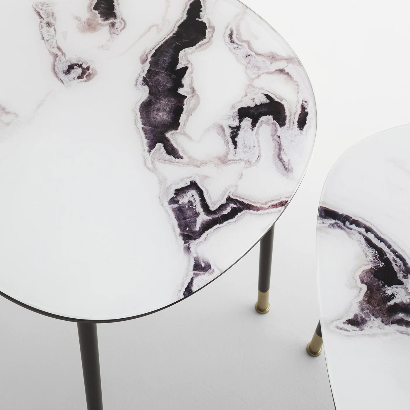 Pebble Small Trinity White MarbleEffect Coffee Table Morica Design