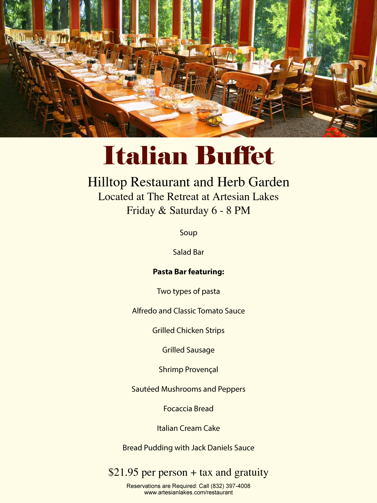 ItalianBuffet The Retreat at Artesian Lakes