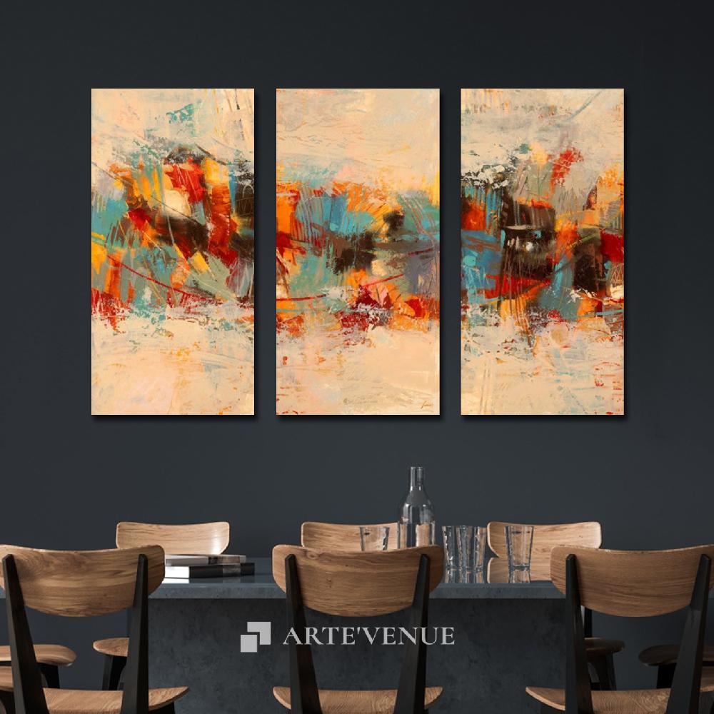 Framed Wall Art Painting Set of 3 on Canvas, Titled Estate I