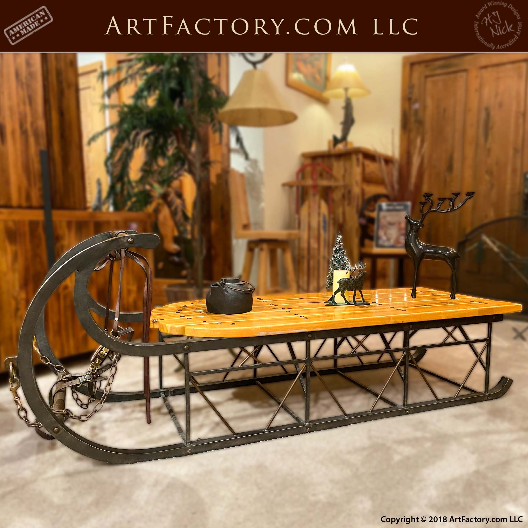 Custom Sleigh Coffee Table An H.J. Nick Original Design