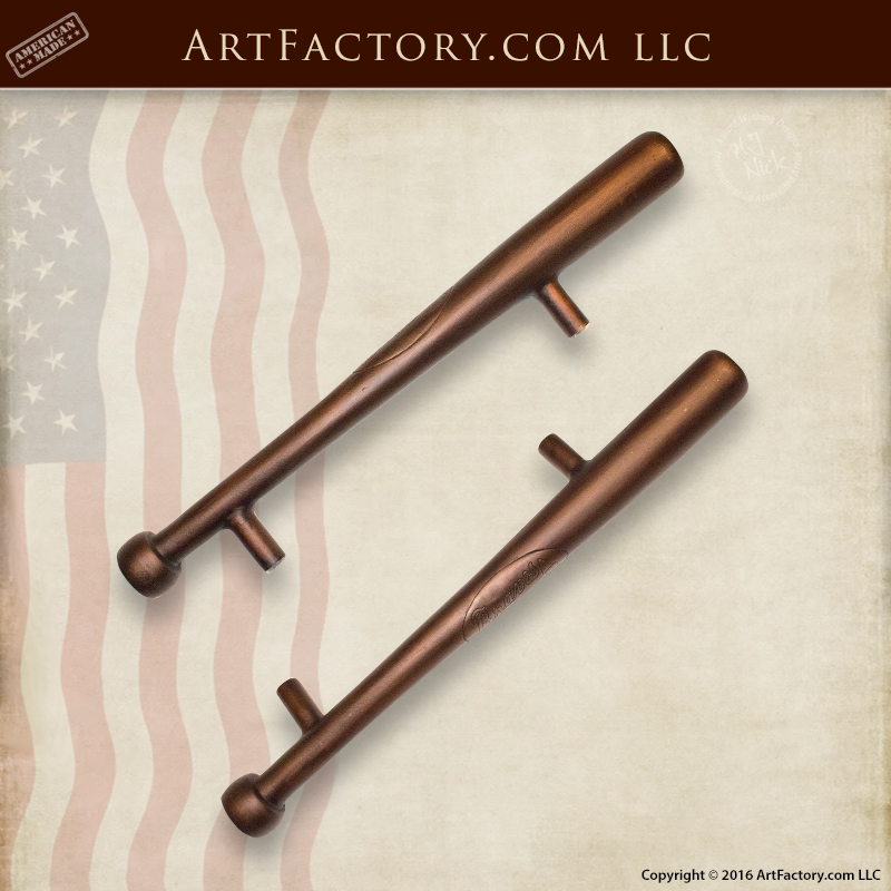 Baseball Bat Door Pulls Customized With Atlanta Braves Logo