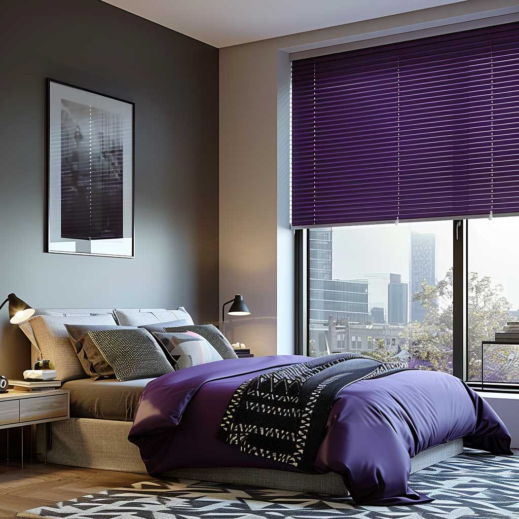 9+ Stylish Bedroom Window Covering Ideas in Purple • ArtFasad