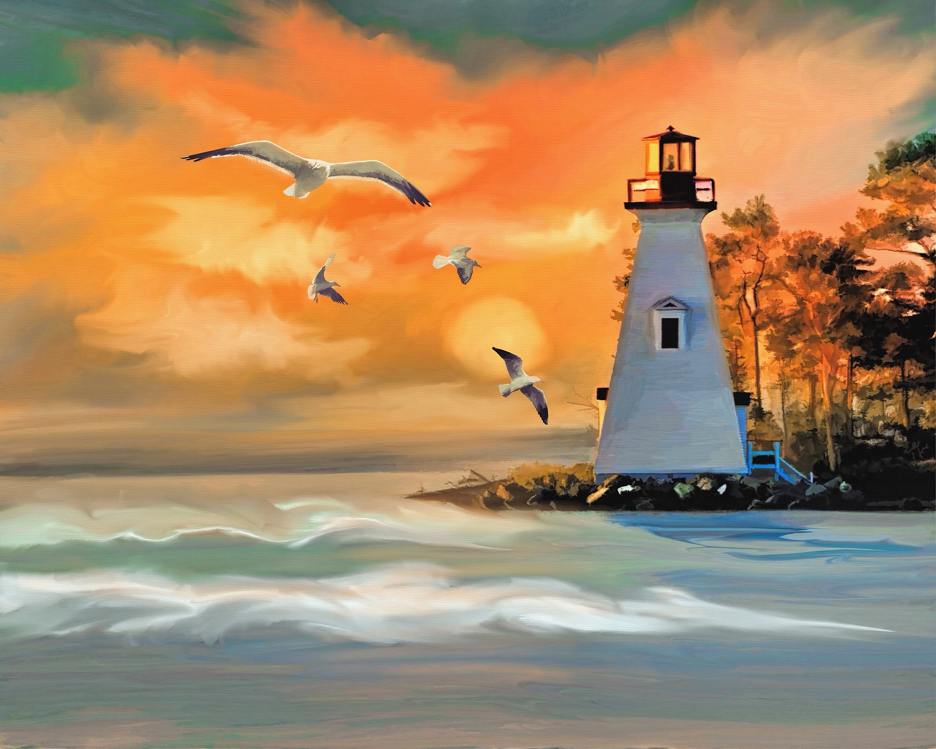 Lighthouse by the Sea by natureworks