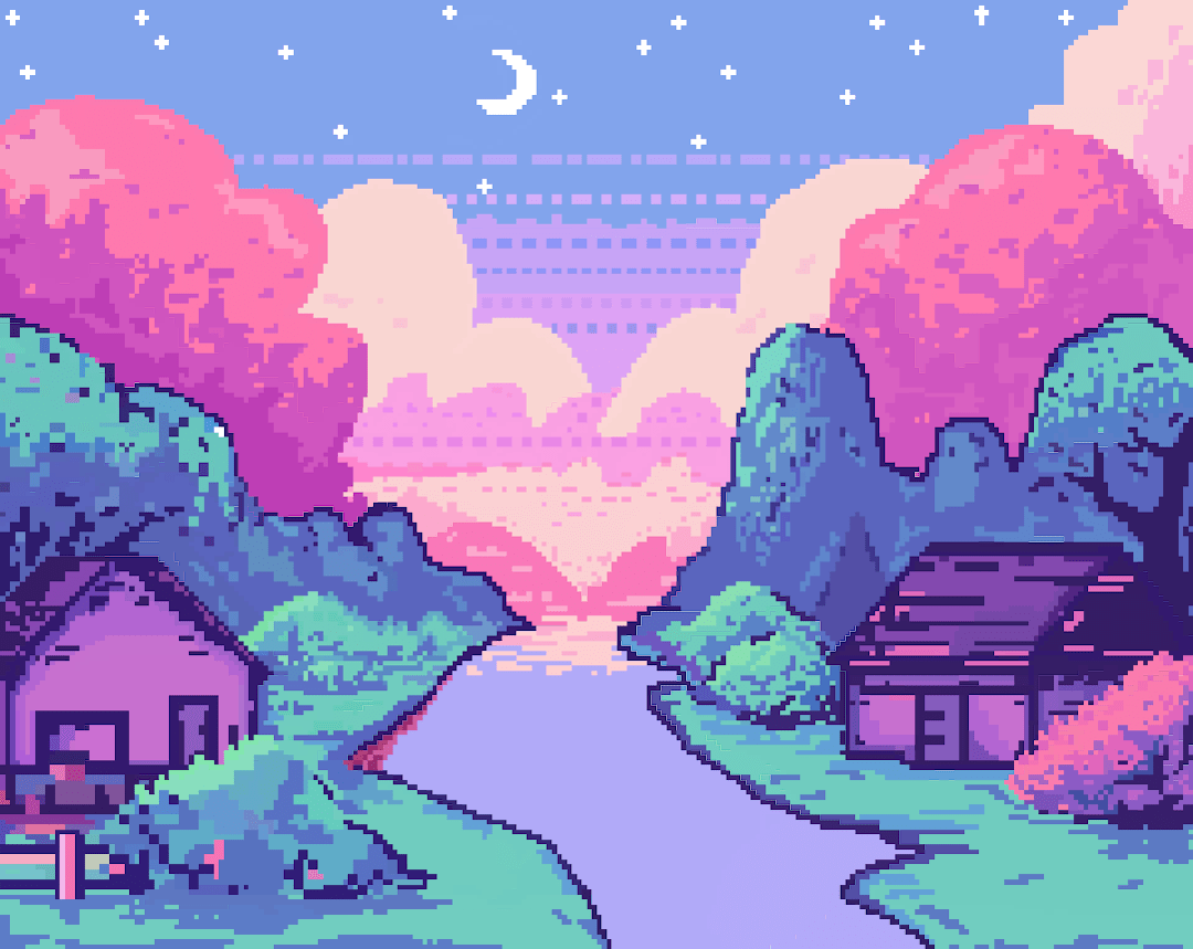 pixel art landscape painting by Agalix