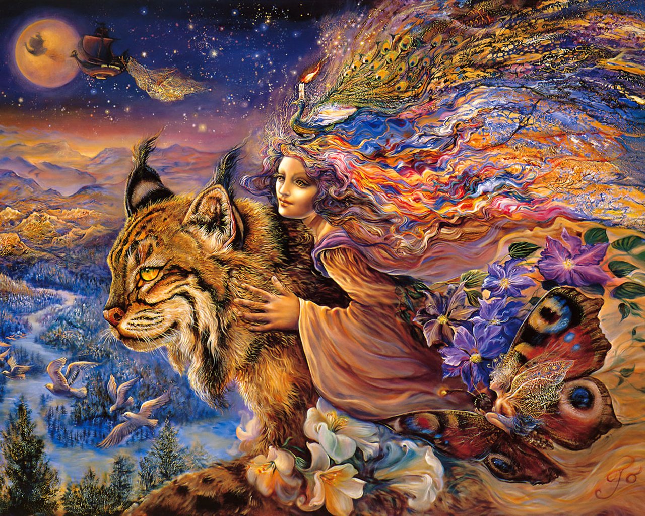 Flight of the Lynx by Josephine Wall