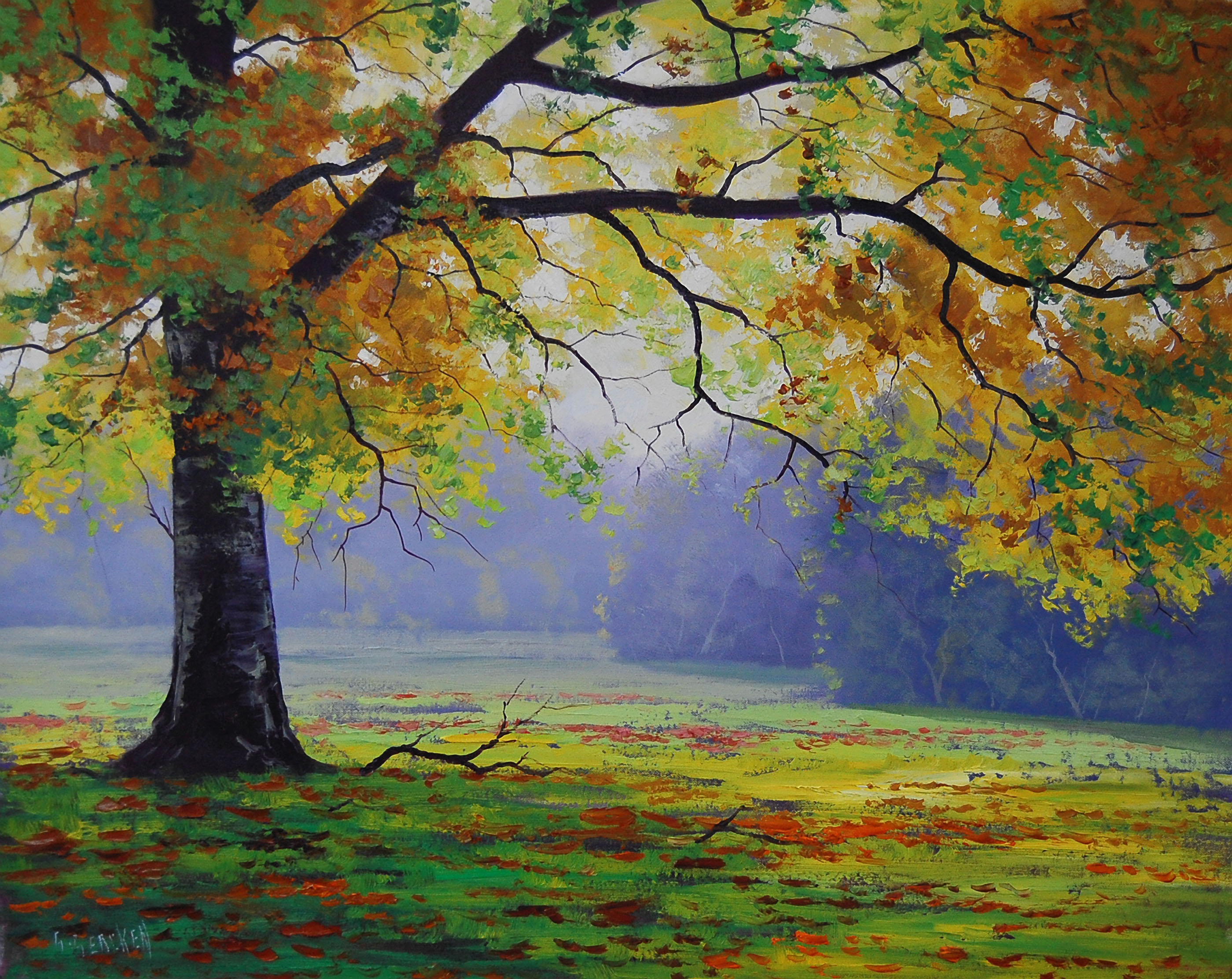 Painting of Autumn Tree by Graham Gercken