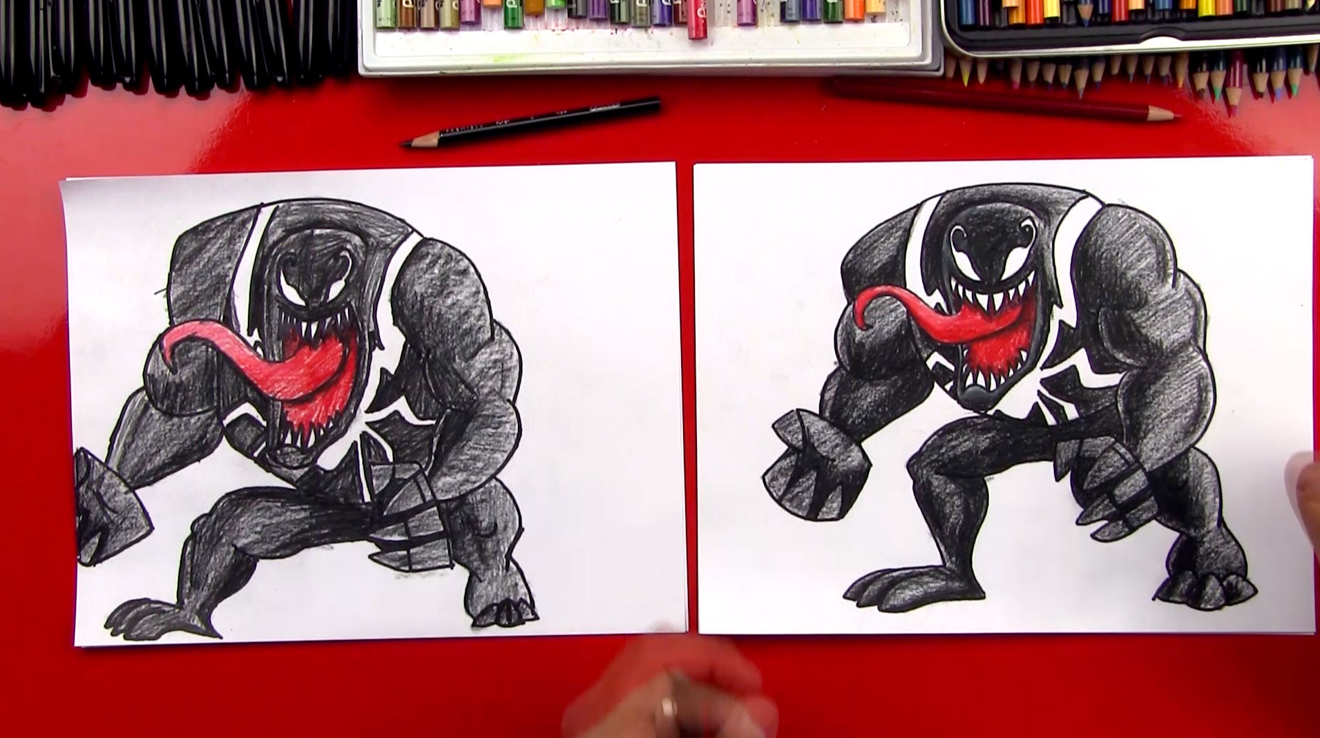 How To Draw Venom And Carnage
