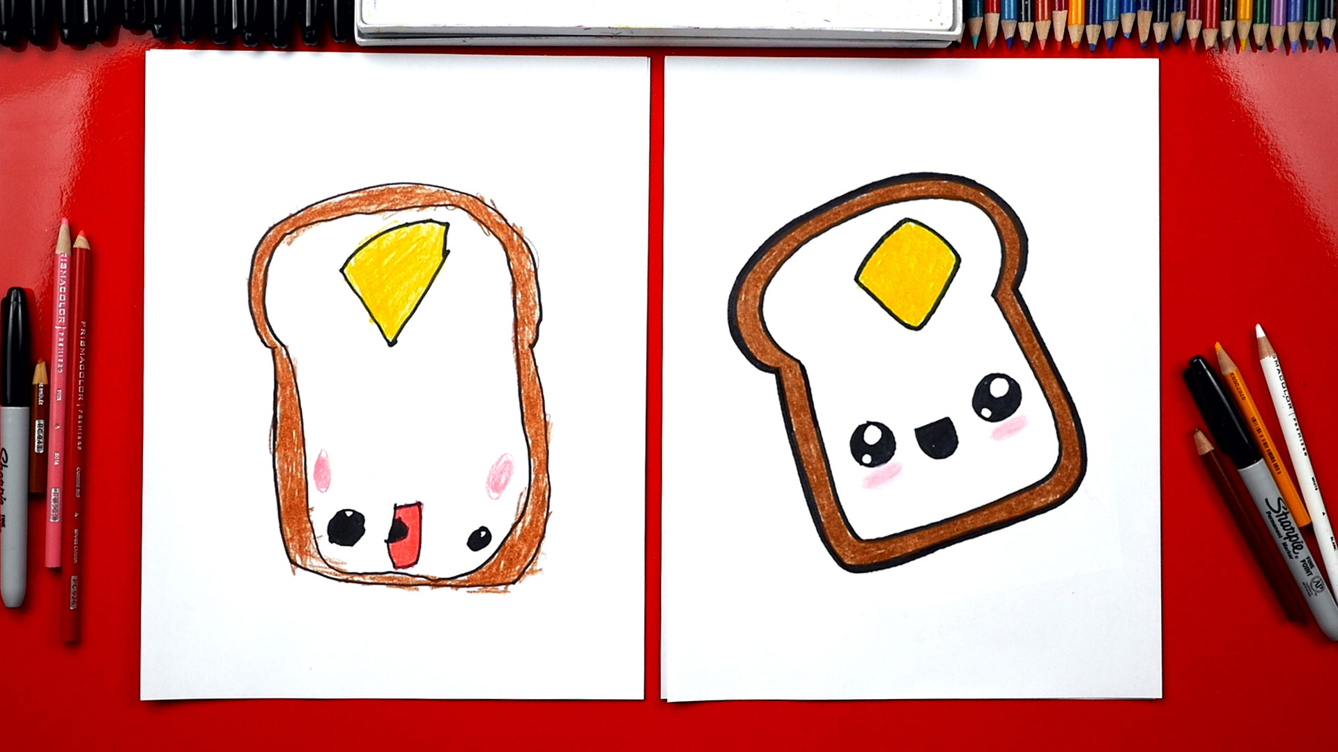 How To Draw Funny Toast Art For Kids Hub