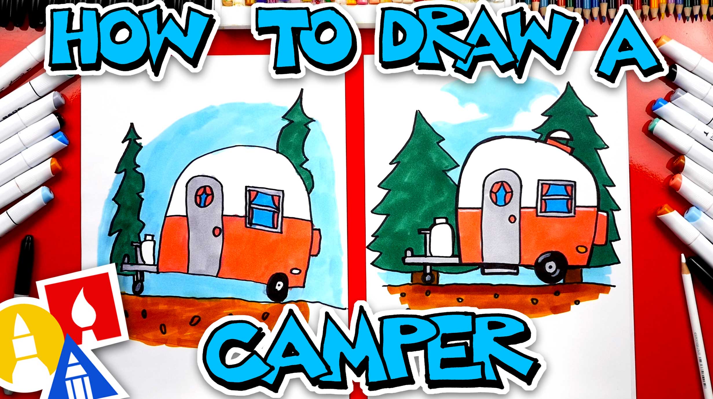 How To Draw An RV Camper Art For Kids Hub