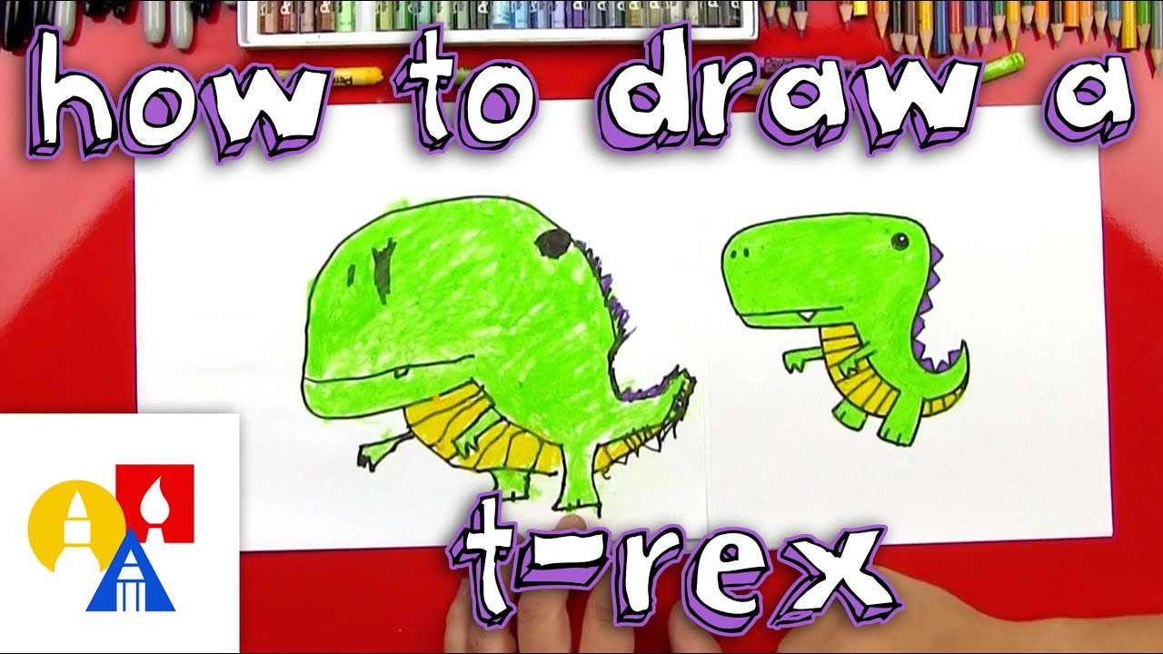 How To Draw A Cartoon TRex Art For Kids Hub