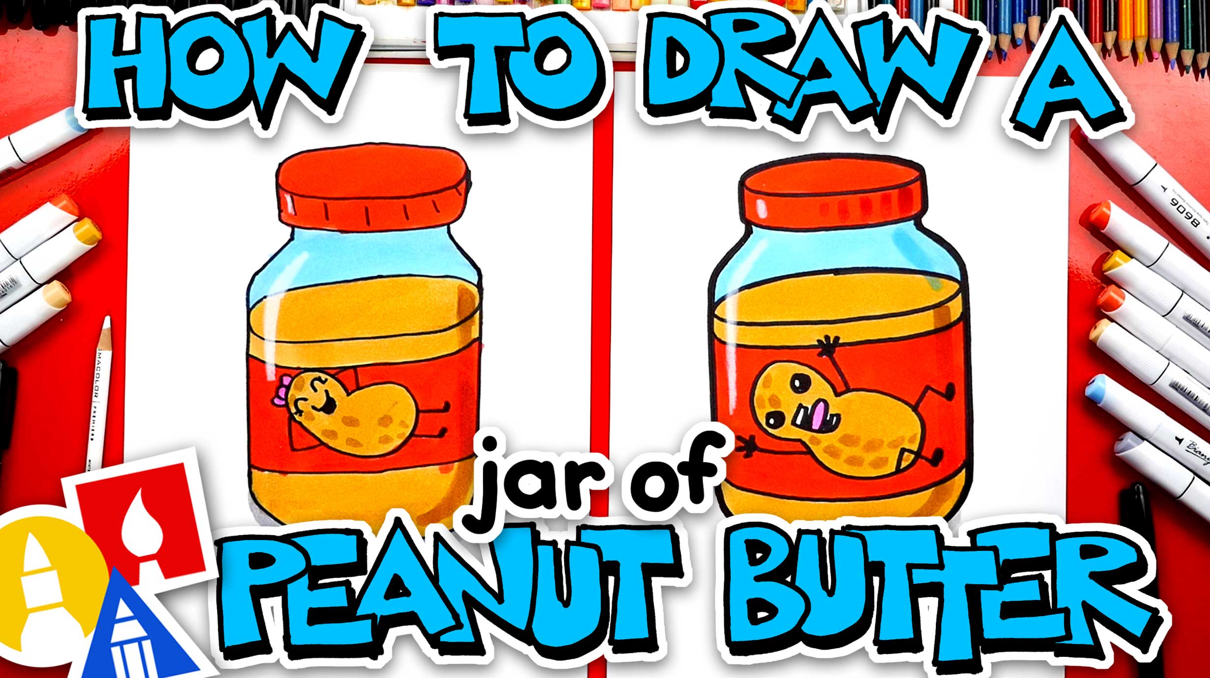 How To Draw A Funny Jar Of Peanut Butter Art For Kids Hub