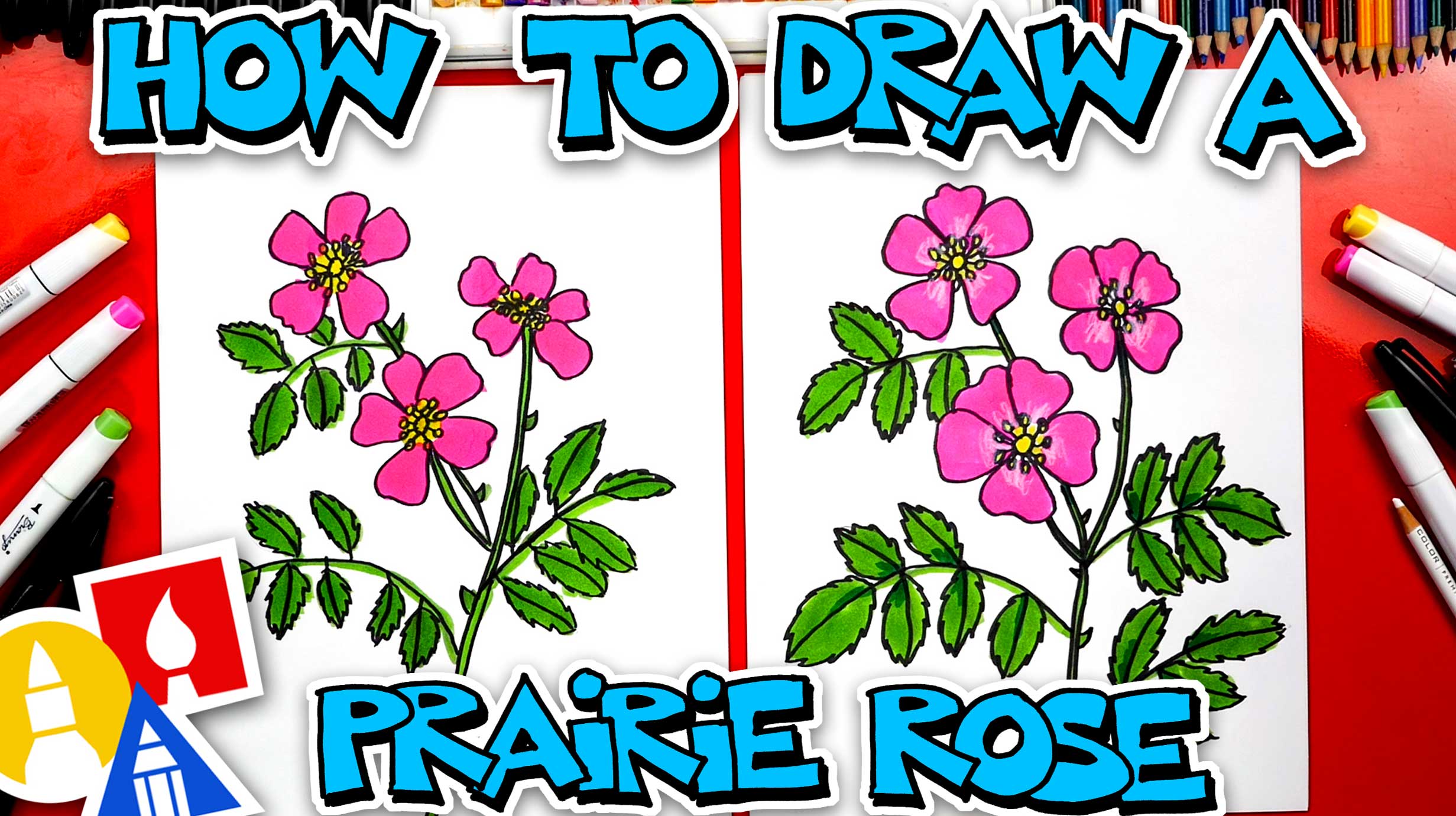 How To Draw A Prairie Rose Flower Art For Kids Hub
