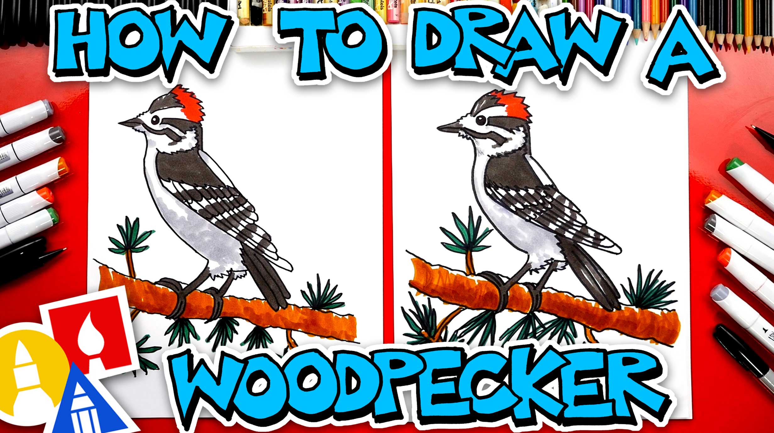 How To Draw A Woodpecker Bird Art For Kids Hub