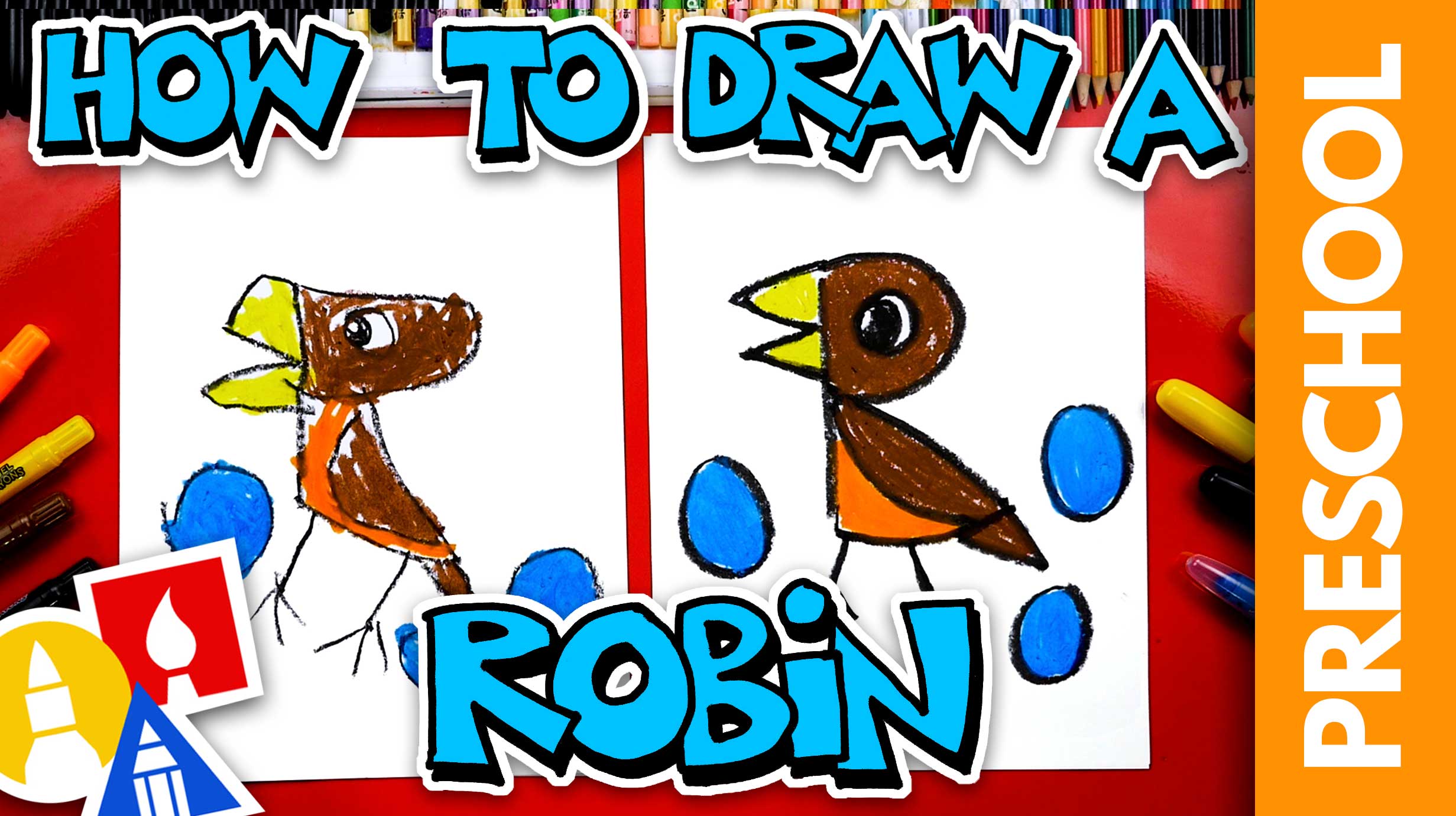 How To Draw A Robin Letter R Preschool Art For Kids Hub