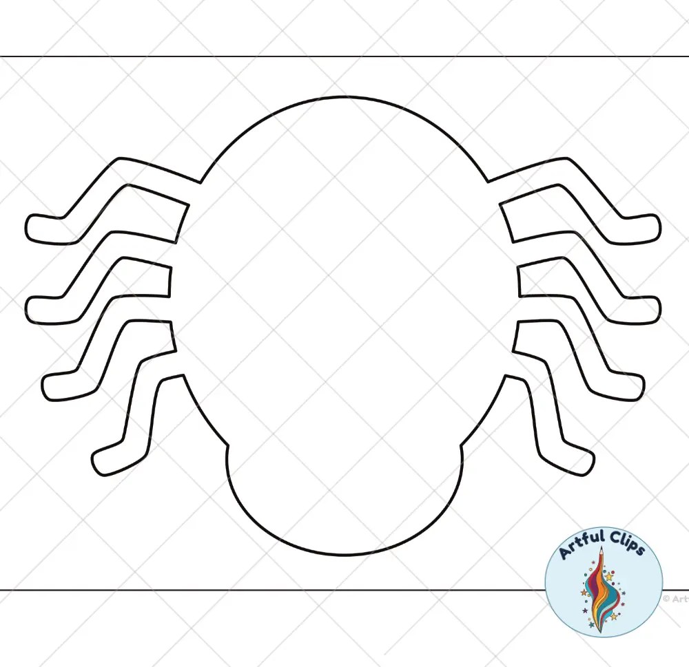 Spider Template Set: Printable Black and White Outlines