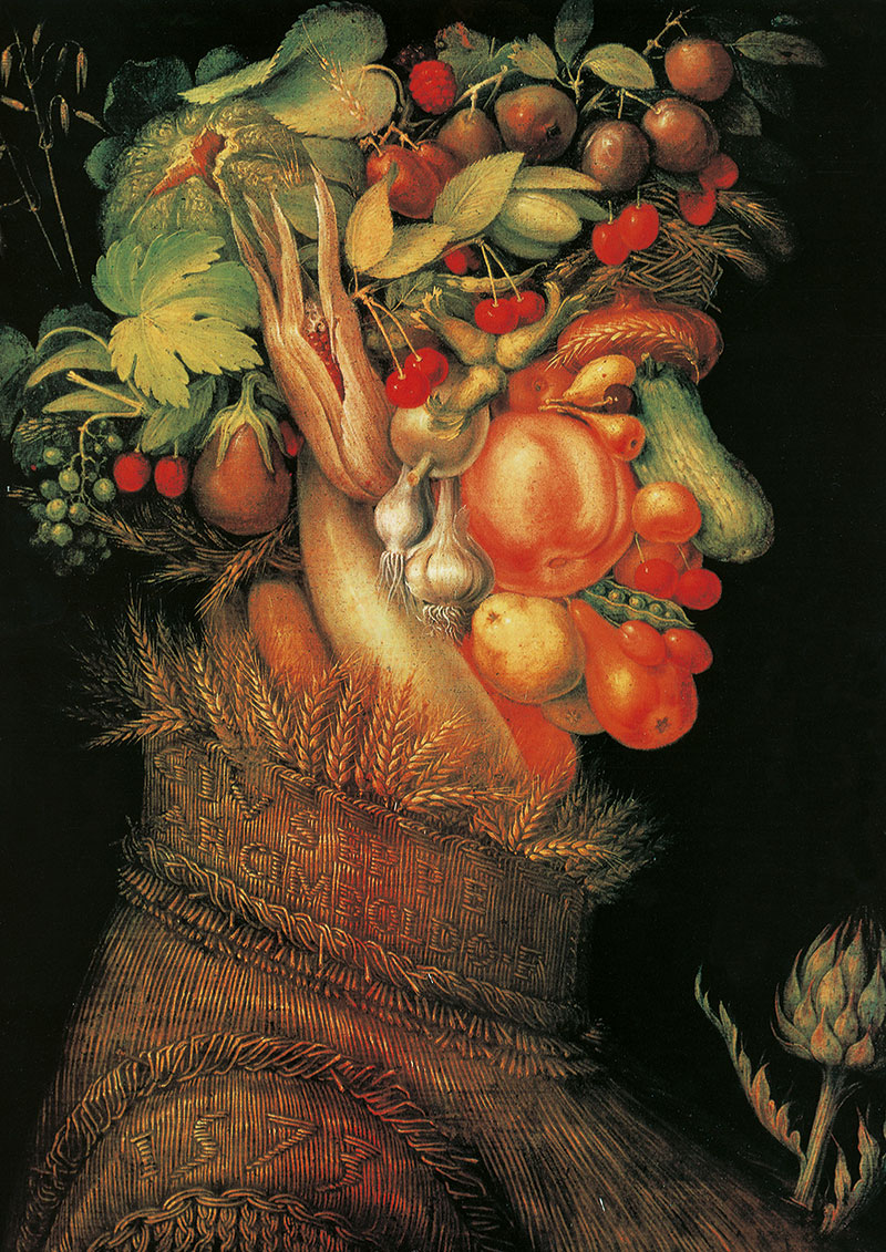 * GIUSEPPE ARCIMBOLDO SOMMER JAHRESZEITEN APFEL FAKS 1c Billerantik