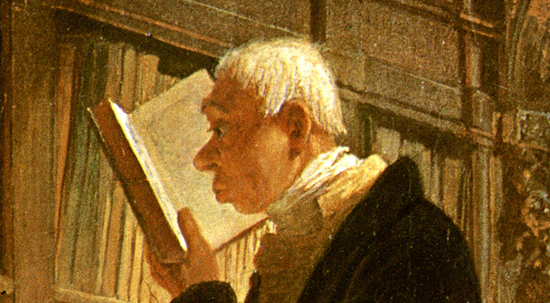 Der Bücherwurm Carl Spitzweg Bibliothek Bibliothekar Lesen Bütten H A3 0136 Billerantik