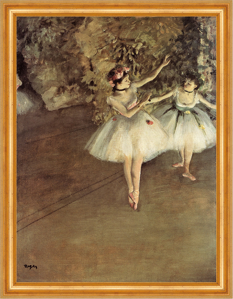 Zwei Tänzerinnen auf der Bühne Edgar Degas Ballett Spitzentanz H A3 0448 Gerahmt eBay