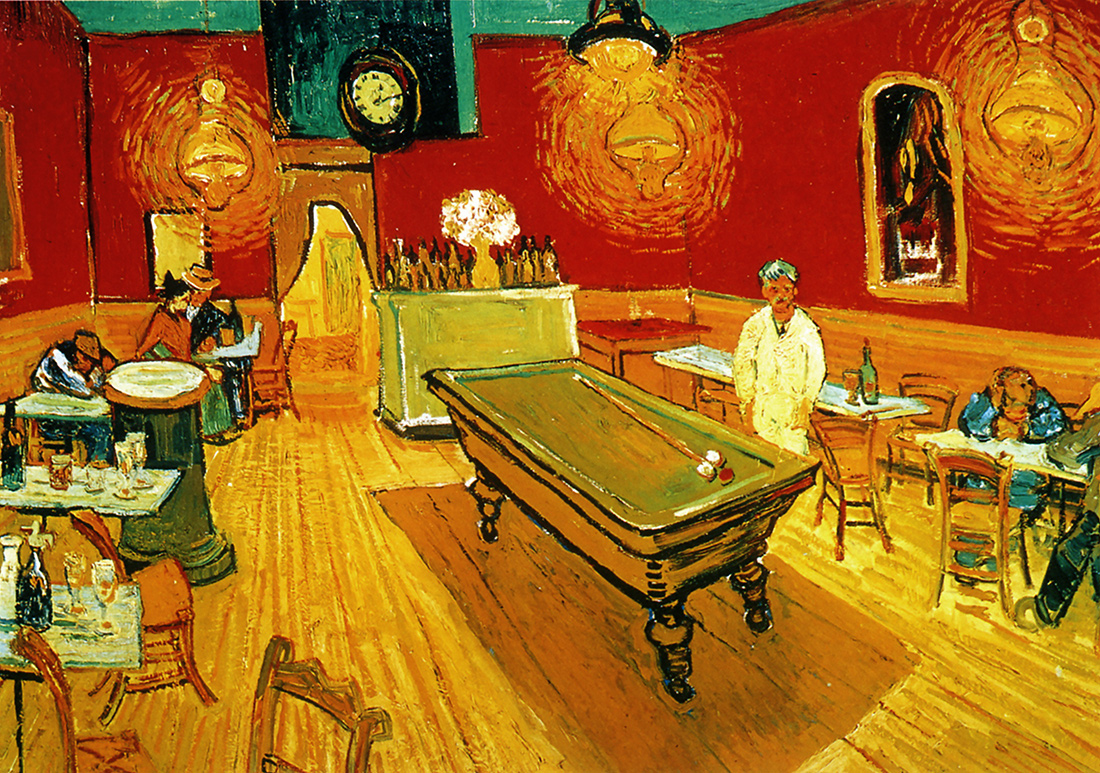 Nachtcafe Place Lamartine Arles Bar Billard Bütten Vincent van Gogh A3