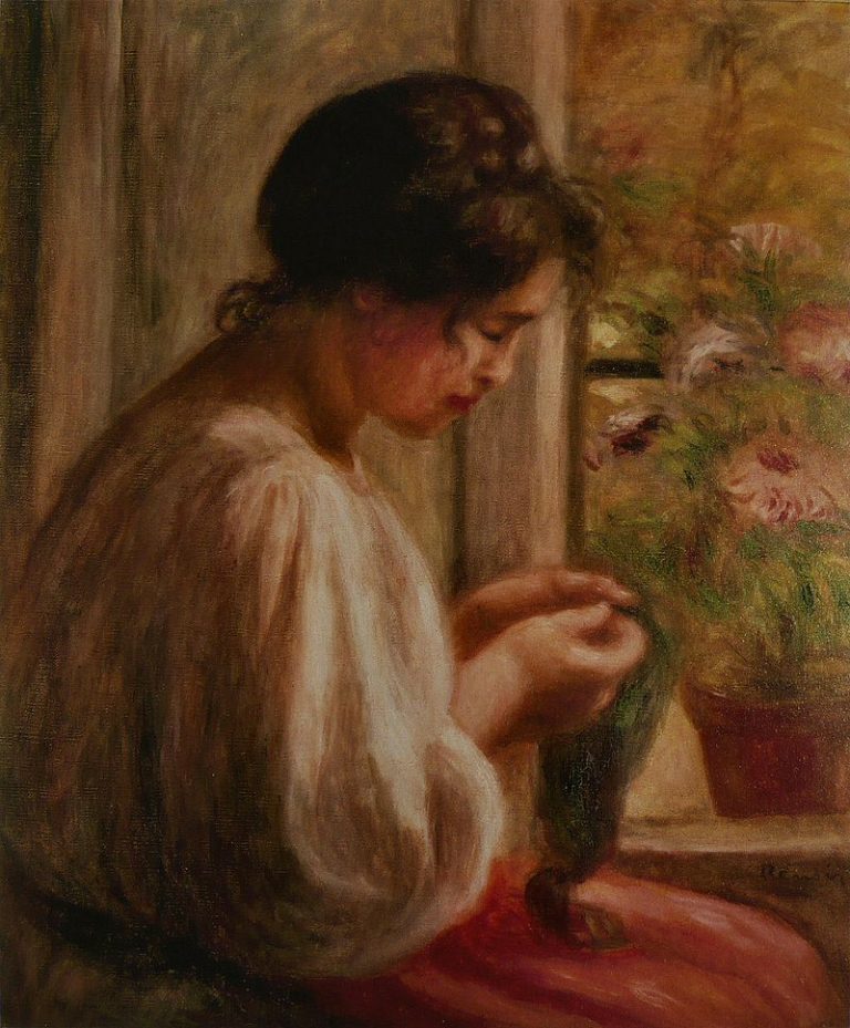 Seamstress at Window PierreAuguste Renoir