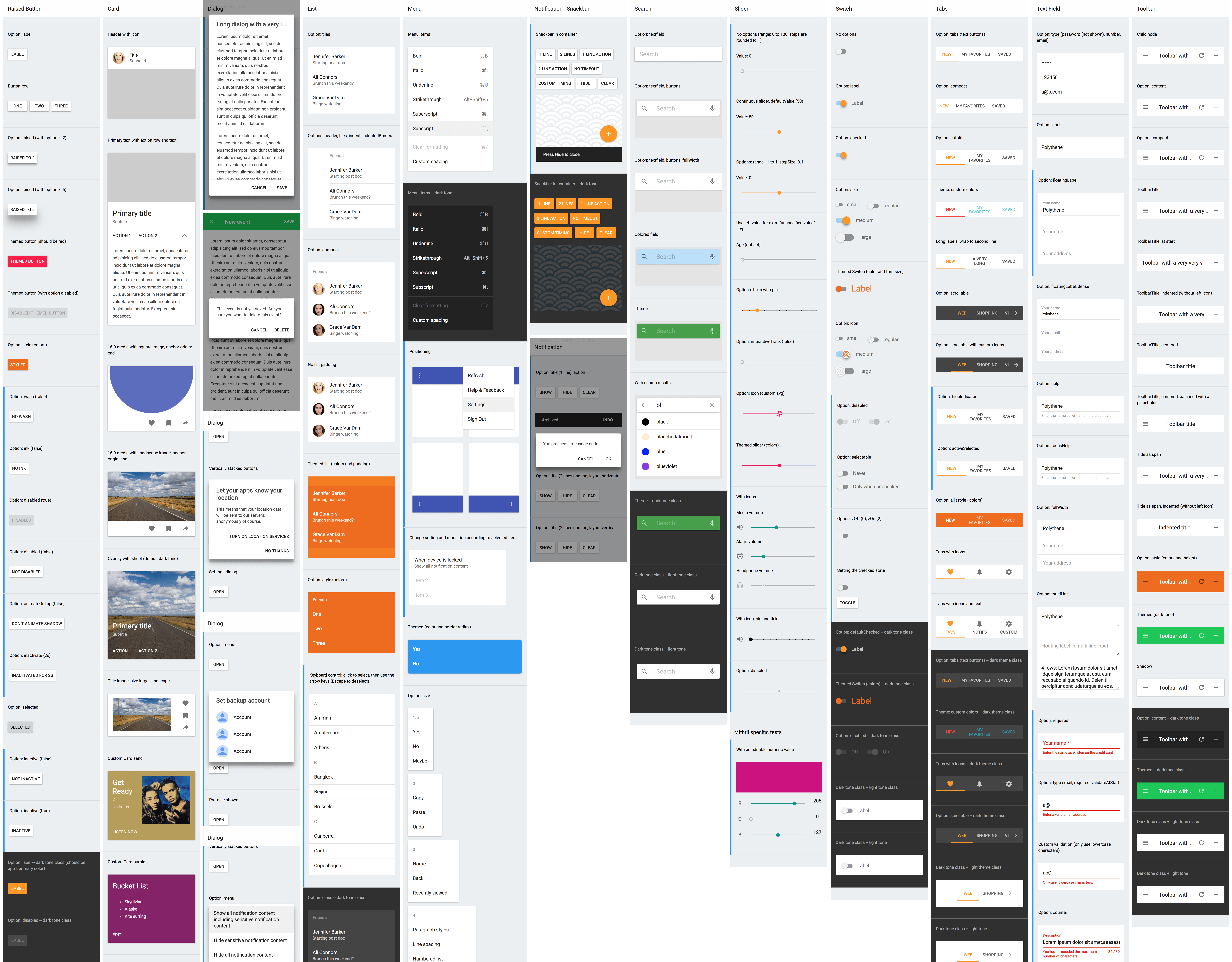 Material Design component library for Mithril and