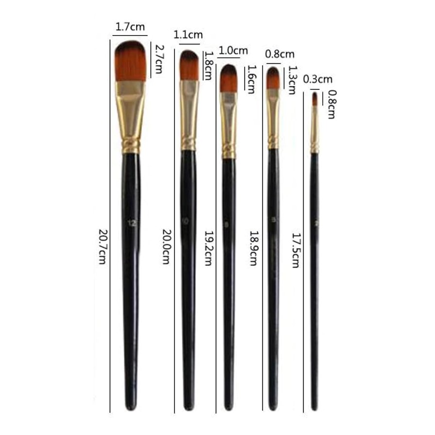 Shop Filbert Brush Set 5pc Australia Art Supplies Articci