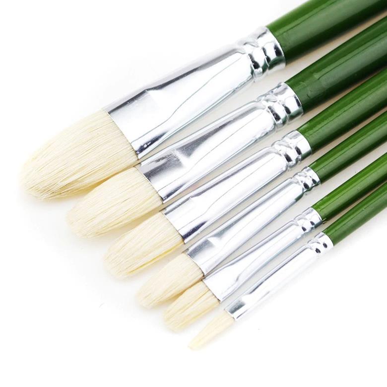Shop 6pcs Hogs Hair Filbert Brushes Australia Art Supplies Articci