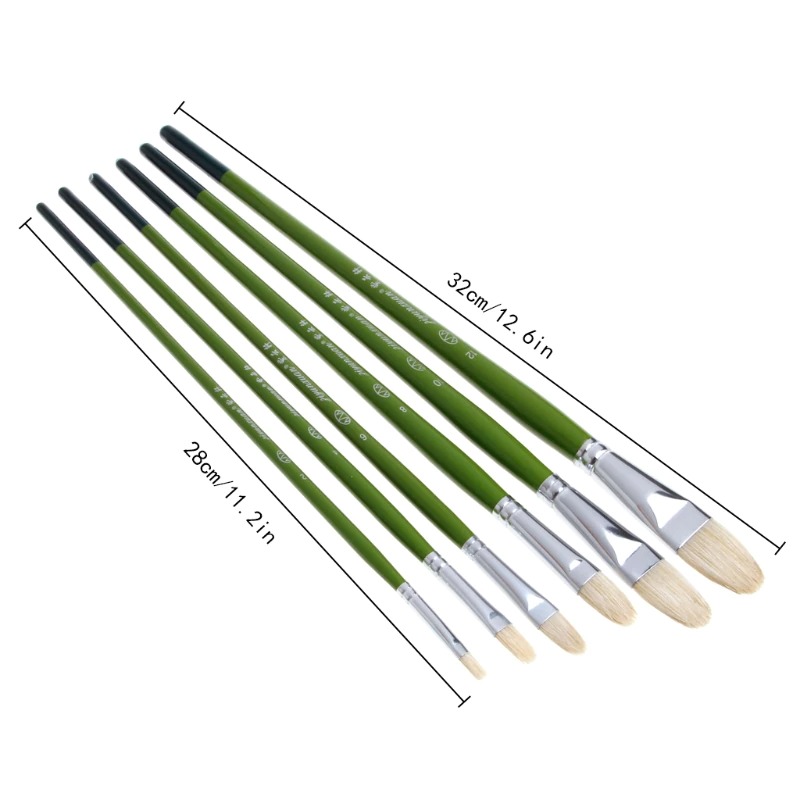 Shop 6pcs Hogs Hair Filbert Brushes Australia Art Supplies Articci