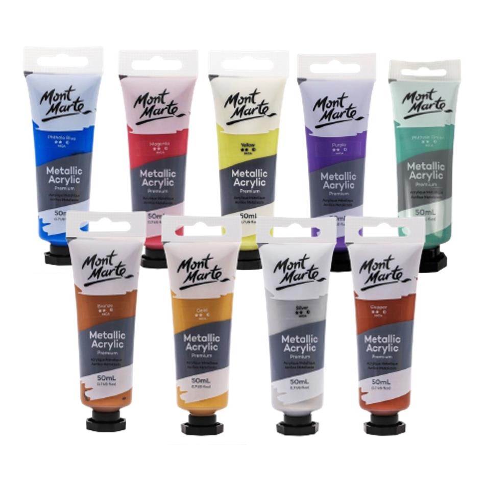 Shop Mont Marte Metallic Acrylic Paint 50ml Australia Art Supplies