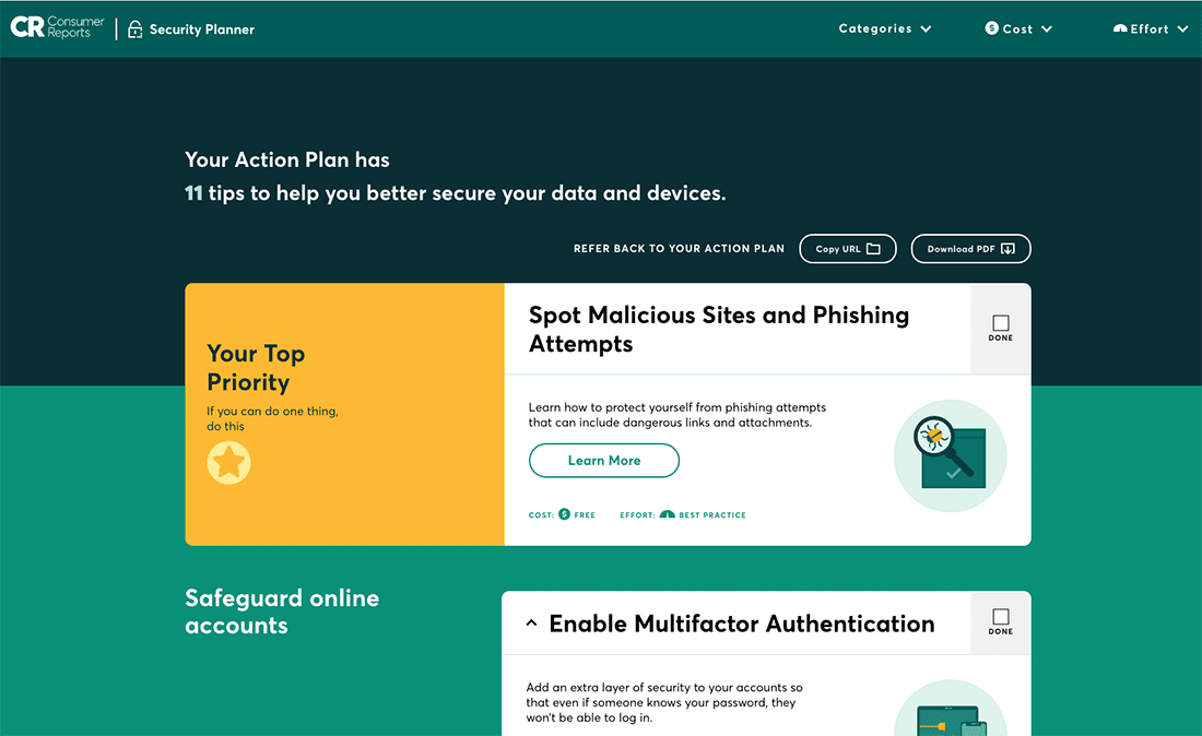 Use Consumer Reports' Security Planner to Stay Safer Online