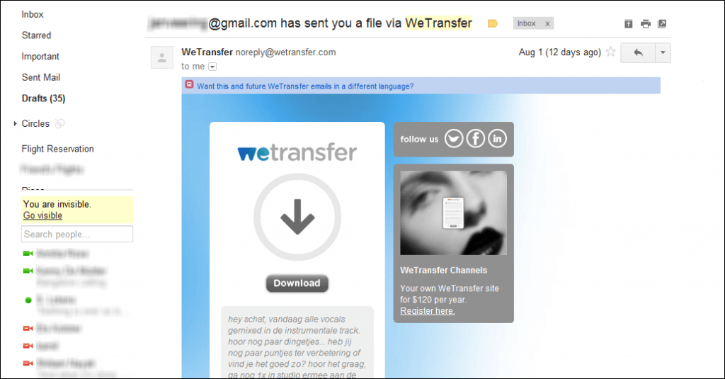 How to send files via Wetransfer on mobile YouTube