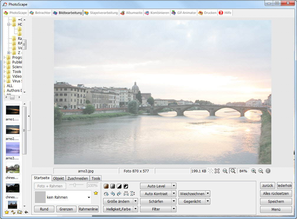 Photoscape, Tutorial 8 Überbelichtete Fotos korrigieren