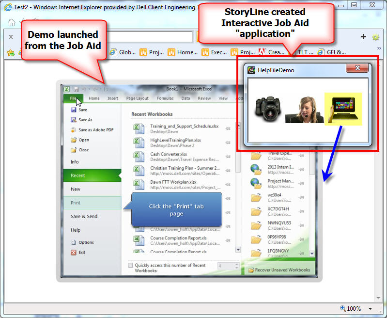 Suggestions needed for an interactive job aid Building