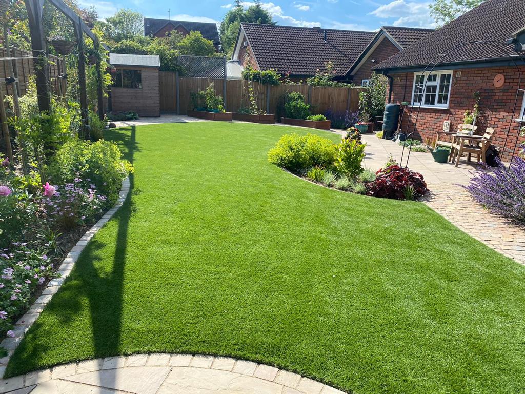 Landscaping artificial grass back garden Artificial Grass Supplier