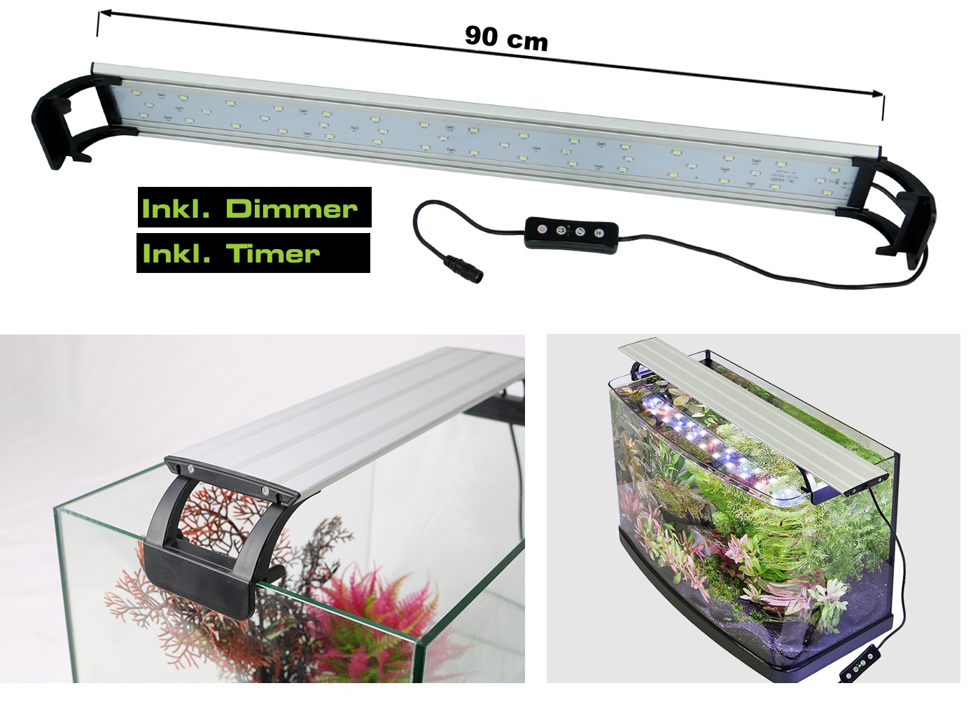 LED Aufsatzleuchte für Aquarien 8095cm Dimmbar