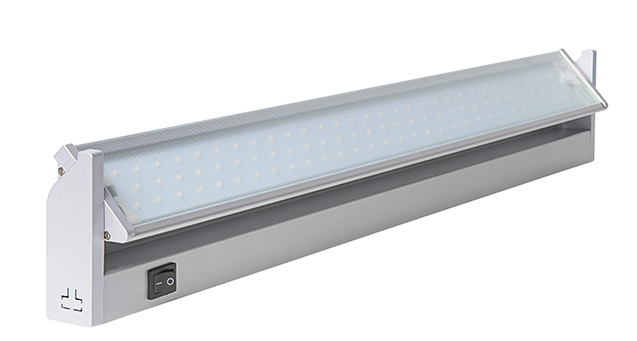 LED UNTERBAULEUCHTE 58 CM SCHWENKBAR ALU 5,5W/480LUMEN, 230V KLEMME