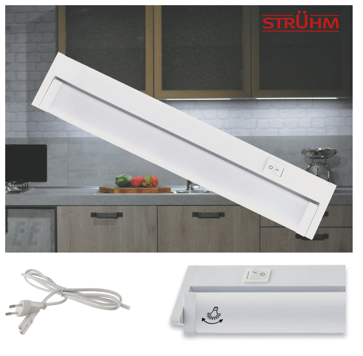 LED Unterbauleuchte 33 cm schwenkbar 6,5 W mit Anschlusskabel anreihbar