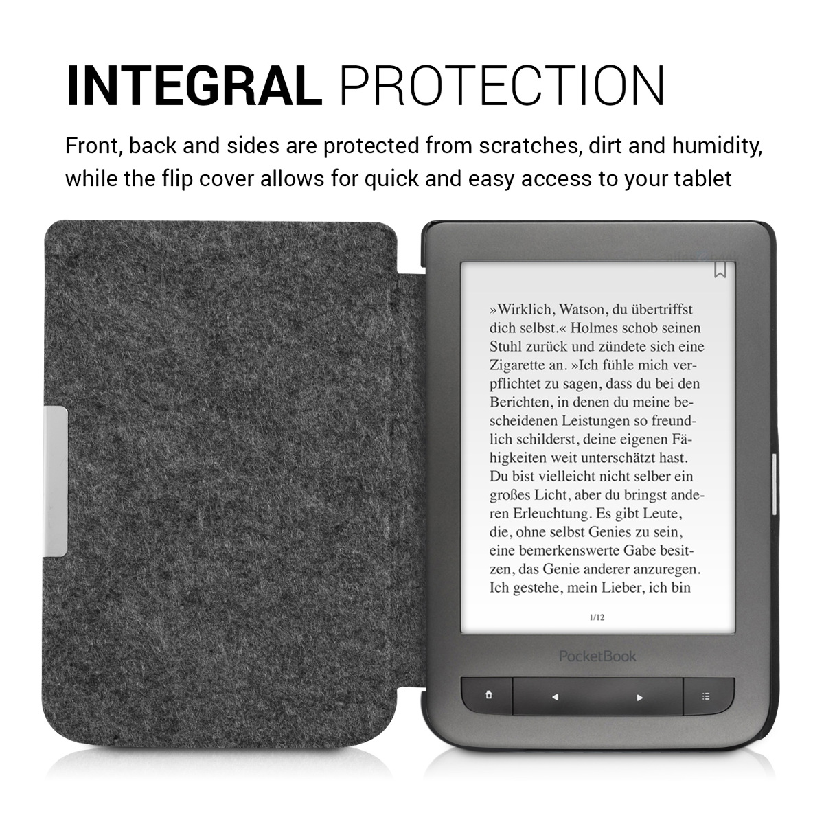 Hülle für Pocketbook Touch Lux 3 Basic Lux Basic Touch 2 Filz eReader
