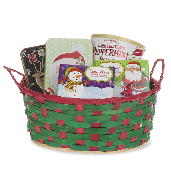 Christmas Woven Bamboo Gift Basket with Handles ARTISANREE ARTISANREE
