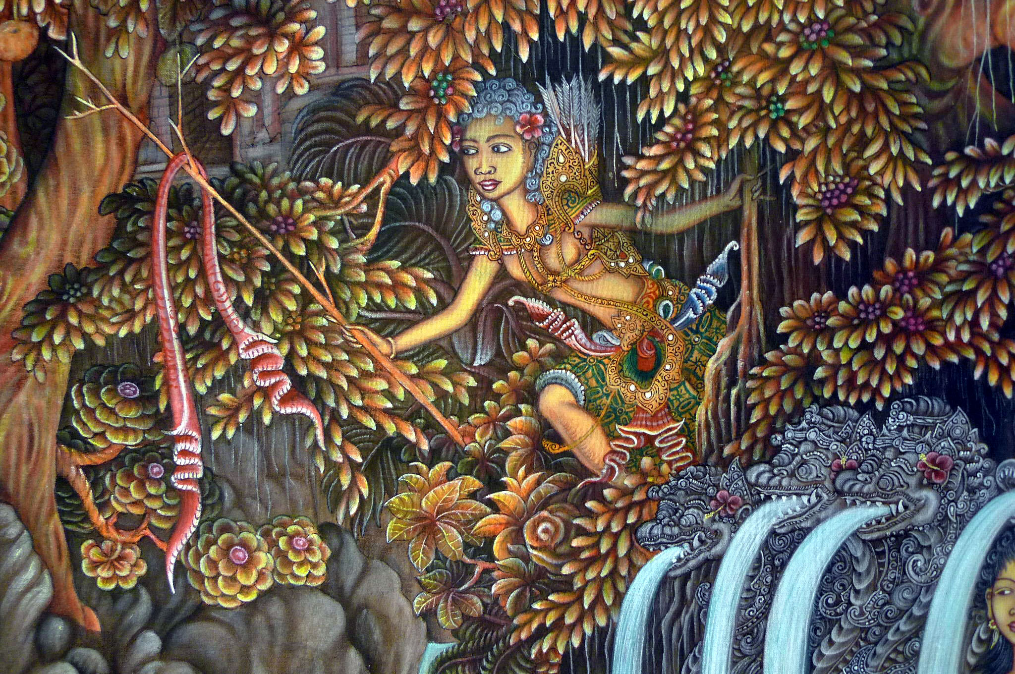 Hand painting Balinese Bali Unique Depiction Javanese Folklore Large
