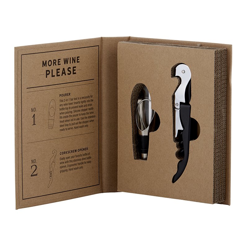 Wine Corkscrew and Pourer Gift Set