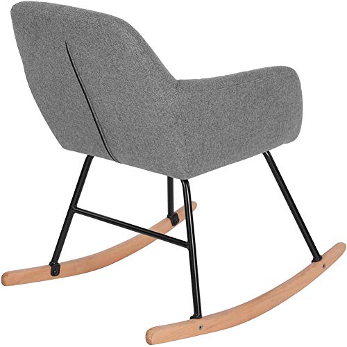 AILY Velvet Small Rocking Chair, Relaxing Recliner Chair with Padded