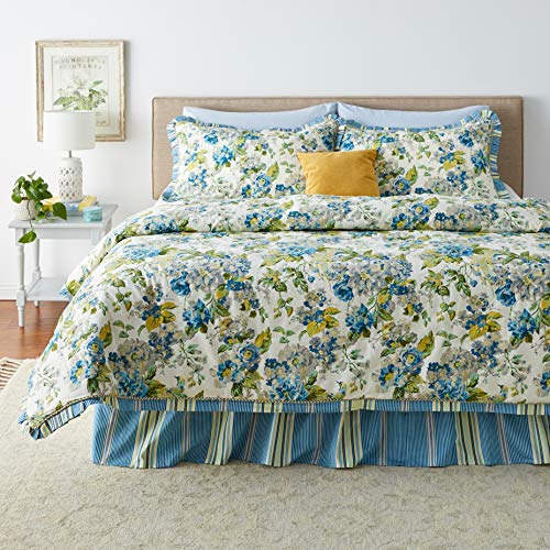 Waverly Reversible Floral/Striped Engagement Bedding Collection, King