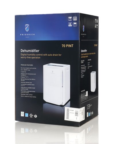 Friedrich D70BP 70 Pint Dehumidifier with built-in drain pump, Front